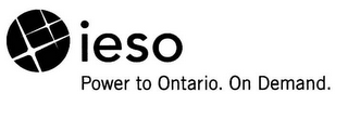 IESO POWER TO ONTARIO. ON DEMAND. logo