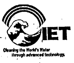 IET CLEANING THE WORLD'S WATER THROUGH ADVANCED TECHNOLOGY. logo