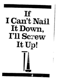 IF I CAN'T NAIL IT DOWN I'LL SCREW IT UP! logo