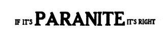 IF IT'S PARANITE IT'S RIGHT logo