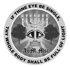 IF THINE EYE BE SINGLE, THY WHOLE BODY SHALL BE FULL OF LIGHT AOM, MST logo