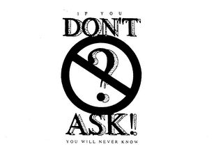 IF YOU DON'T ASK! YOU WILL NEVER KNOW logo