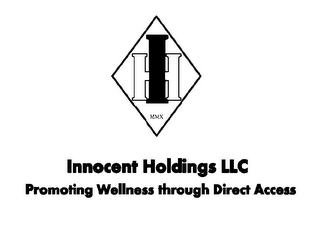 IH MMX INNOCENT HOLDINGS LLC PROMOTING WELLNESS THROUGH DIRECT ACCESS logo