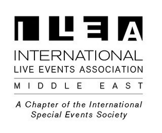 ILEA INTERNATIONAL LIVE EVENTS ASSOCIATION MIDDLE EAST A CHAPTER OF THE INTERNATIONAL SPECIAL EVENTS SOCIETY logo