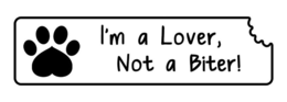 I'M A LOVER, NOT A BITER! logo