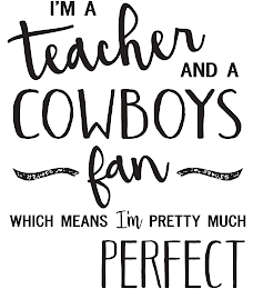 I'M A TEACHER AND A COWBOYS FAN WHICH MEANS I'M PRETTY MUCH PERFECT