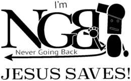 I'M NGB NEVER GOING BACK JESUS SAVES! logo