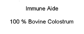 IMMUNE AIDE 100% BOVINE COLOSTRUM logo