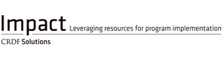 IMPACT LEVERAGING RESOURCES FOR PROGRAM IMPLEMENTATION CRDF SOLUTIONS logo