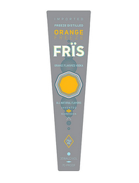 IMPORTED FREEZE DISTILLED ORANGE FREEZE FRÏS ORANGE FLAVORED VODKA ALL NATURAL FLAVORS INVENTED IN SCANDINAVIA 750 ML 35%ALC/VOL 70 PROOF logo