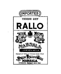 IMPORTED VIRGIN DRY RALLO ESTABLISED ITALY SINCE 1860 SUPERIOR EXTRA MARALA logo