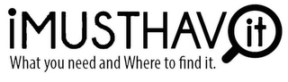 IMUSTHAVIT WHAT YOU NEED AND WHERE TO FIND IT. logo
