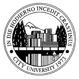 IN DIE HODIERNO INCEDIT CRASTINUS CITY UNIVERSITY 1973 logo