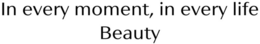 IN EVERY MOMENT, IN EVERY LIFE BEAUTY logo