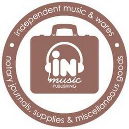 IN MUSIC PUBLISHING · INDEPENDENT MUSIC & WARES · NOTARY JOURNALS, SUPPLIES & MISCELLANEOUS GOODS logo