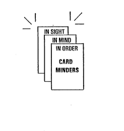 IN SIGHT IN MIND IN ORDER CARD MINDERS logo