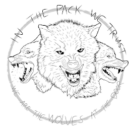 IN THE PACK WE TRUST WE ARE THE WOLVES AT THE DOOR logo