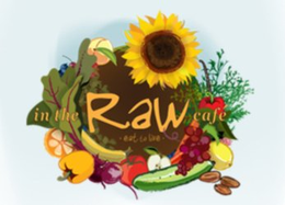 IN THE RAW CAFÉ · EAT TO LIVE · logo