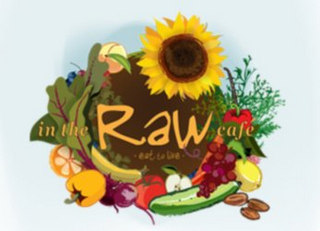 IN THE RAW CAFÉ · EAT TO LIVE · logo