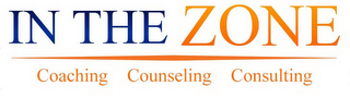 IN THE ZONE COACHING COUNSELING CONSULTING logo