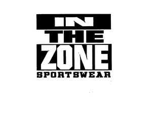 IN THE ZONE SPORTSWEAR logo