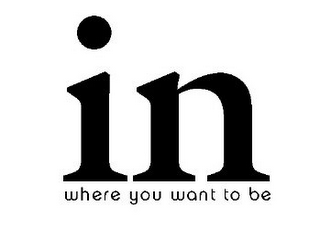 IN WHERE YOU WANT TO BE logo