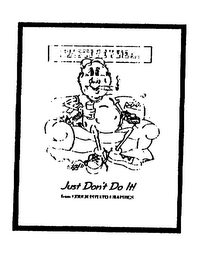 INACTIVE WEAR JUST DON'T DO IT FROM COUCH POTATO GRAPHICS logo