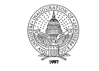 INAUGURATION OF PRESIDENT AND VICE PRESIDENT CLINTON GORE 1997 logo