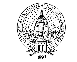 INAUGURATION OF PRESIDENT AND VICE PRESIDENT CLINTON GORE 1997 logo