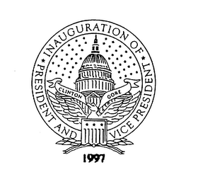 INAUGURATION OF PRESIDENT AND VICE PRESIDENT CLINTON GORE 1997 logo