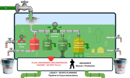 INCOME CASHFLOW MONITOR BAD DEBT GOOD DEBT EMERGENCY FUND LT WEALTH RETIREMENT GENERATIONAL ASSETS INVESTMENTS, REAL ESTATE, BUSINESSES (FUEL FOR LT WEALTH) EXPENSE FLOW PROBATE TAXES OTHERS US COURTS C&D PLUG: UNFORSEEN CIRCUMSTANCES HAZARD – DO NOT PULL!! INSURANCE MUSCLE + PROTECTION LEGACY – ESTATE PLANNING PIPELINE TO FUTURE GENERATIONS logo