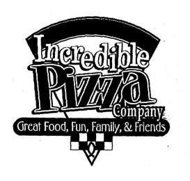 INCREDIBLE PIZZA COMPANY GREAT FOOD, FUN, FAMILY & FRIENDS logo