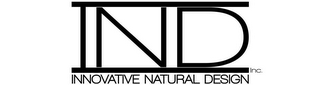 IND INC.  INNOVATIVE NATURAL DESIGN logo