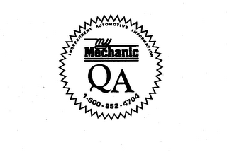 INDEPENDENT AUTOMOTIVE INFORMATION MY MECHANIC QA 1-800-852-4704 logo