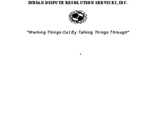 INDIAN DISPUTE RESOLUTION SERVICES, INC.  "WORKING THINGS OUT BY TALKING THINGS THROUGH" logo