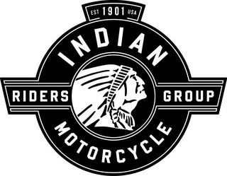 INDIAN MOTORCYLCE RIDERS GROUP EST 1901 USA logo