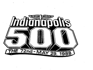 INDIANAPOLIS 500 THE 72ND - MAY 29, 1988 logo