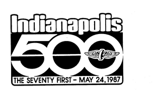 INDIANAPOLIS 500 THE SEVENTY FIRST - MAY 24, 1987 logo