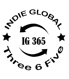 INDIE GLOBAL THREE 6 FIVE IG 365 logo