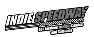 INDIE SPEEDWAY THE FASTLANE TO INDIE COMICS AND CARTOONS logo