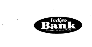 INDIGO BANK PASSION TO THE JEANS WORLD logo