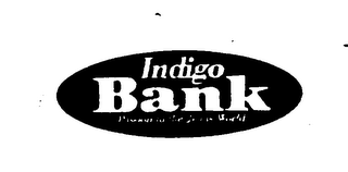 INDIGO BANK PASSION TO THE JEANS WORLD logo