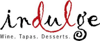 INDULGE WINE. TAPAS. DESSERTS. logo