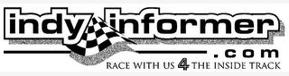 INDY INFORMER .COM RACE WITH US 4 THE INSIDE TRACK logo