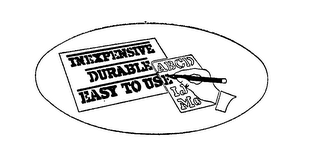 INEXPENSIVE, DURABLE EASY TO USE logo