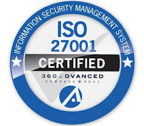 INFORMATION SECURITY MANAGEMENT SYSTEM IS0 27001 CERTIFIED 360 ADVANCED COMPASS ROSE logo