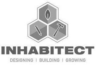 INHABITECT DESIGNING BUILDING GROWING logo