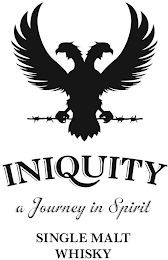 INIQUITY A JOURNEY IN SPIRIT SINGLE MALT WHISKY logo