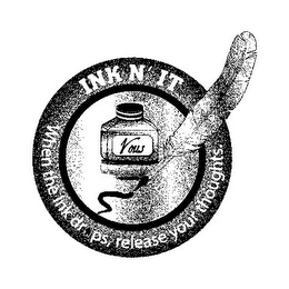 INK N' IT VOUS WHEN THE INK DROPS, RELEASE YOUR THOUGHTS. logo