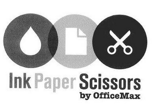 INK PAPER SCISSORS BY OFFICEMAX logo